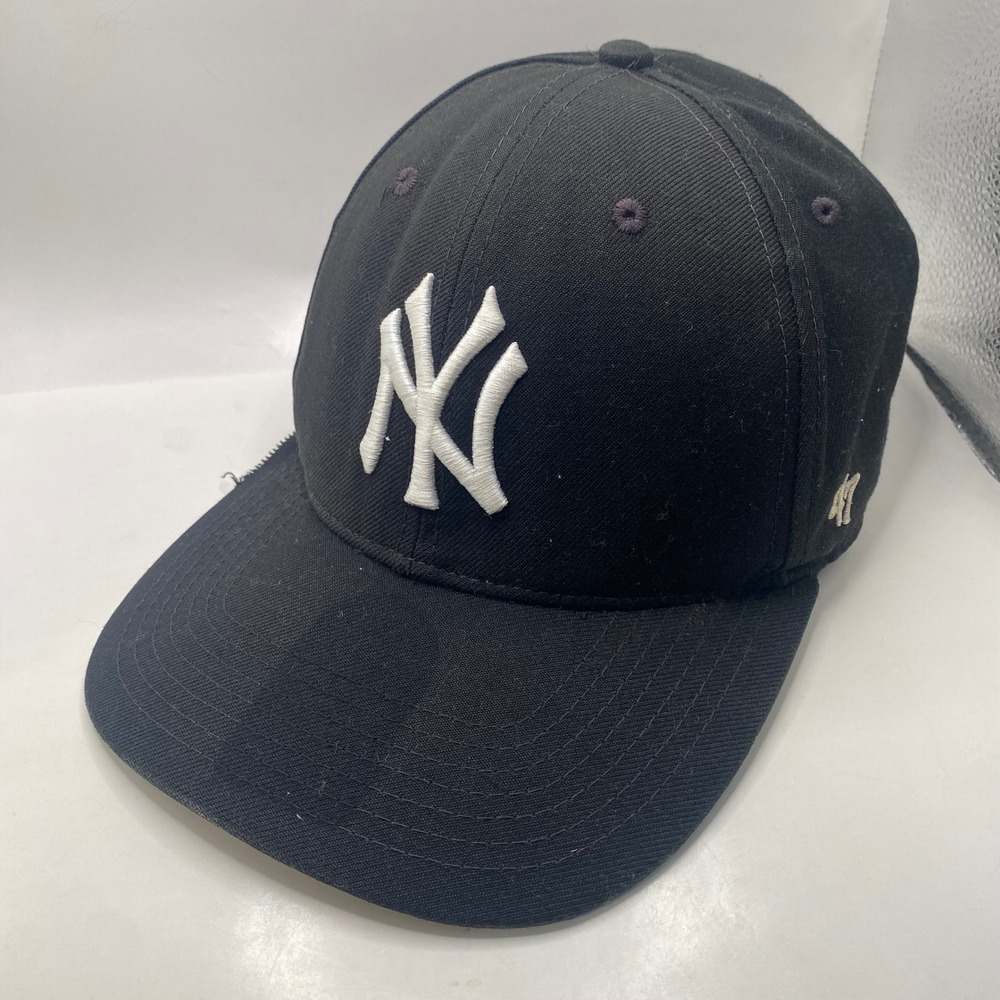 NEW YORK YANKEES 47 Brand MVP Snapback Hat OSFA Black White MLB Baseball Cap SEO